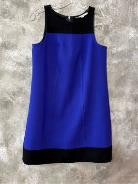 LOFT Royal Blue and Black Sleeveless Shift Mini Dress (Love 20)